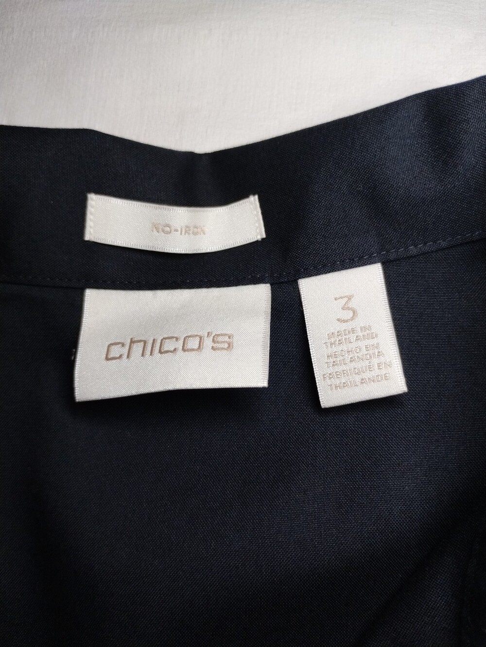 Chico's Black Blouse with Clean Collar Size (3) - Picture 8 of 9